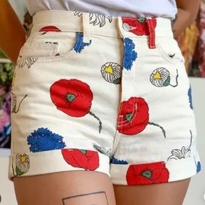 American Apparel High Waste Denim Shorts